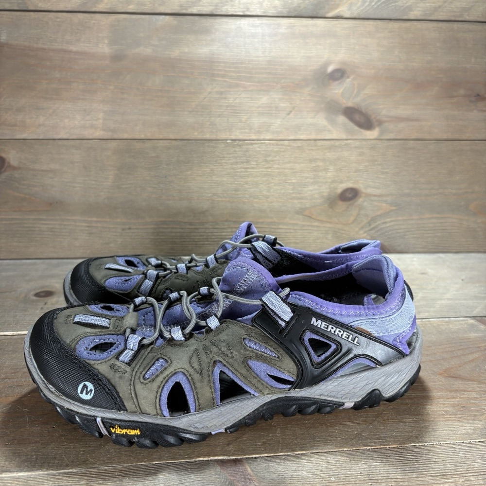 merrell all out blaze womens size 7 shoes gray purple athletic hiking sneakers